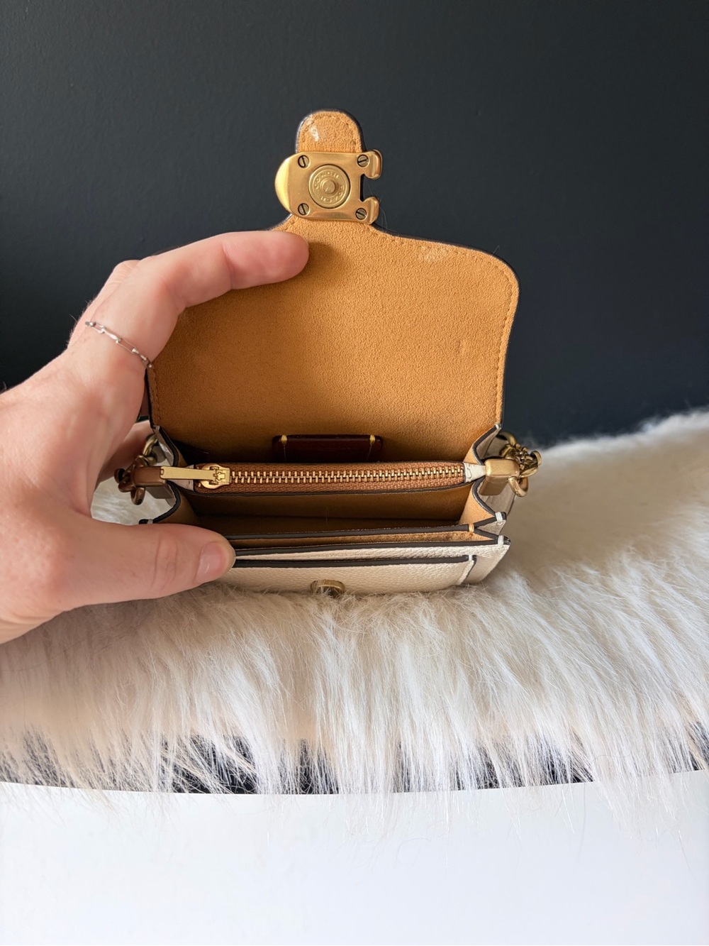 Coach Tabby 12 Mini Bag in Chalk with Brass Hardware - Picture 3 of 8